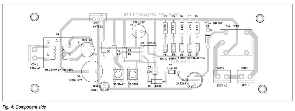 Detalle del circuito con el relé y el aparato conectado